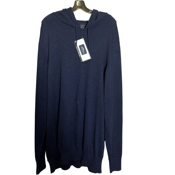 Charles River Apparel Mens Mystic Sweater Hoodie XXL Navy Heather 60% Cotton 40% - Picture 1 of 9